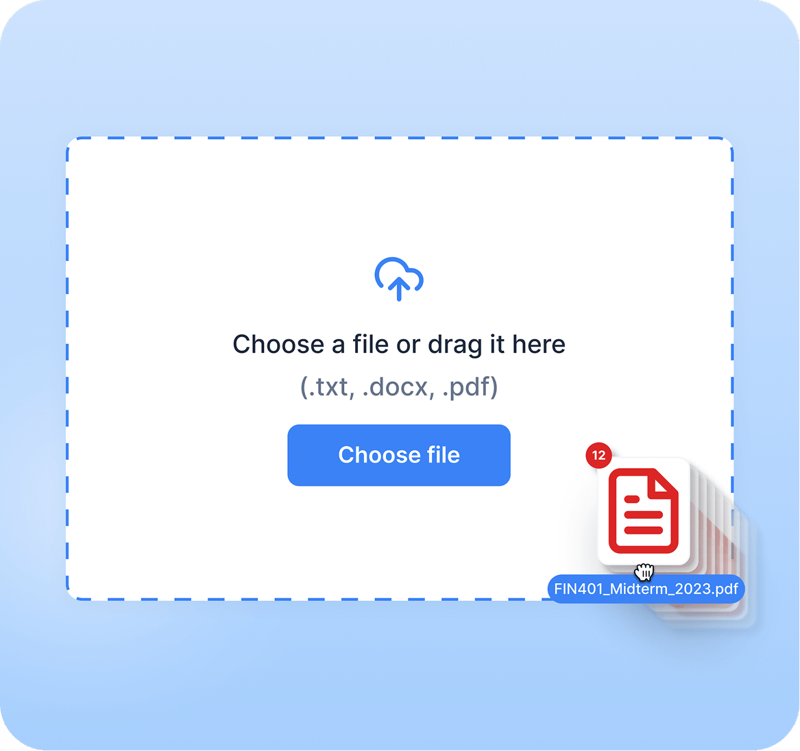 illustration showcasing how you can upload any type of files and supercharge your answers