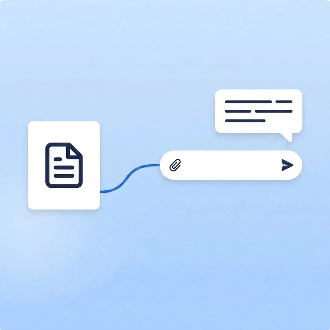 asking a question about an uploaded document in the chat composer