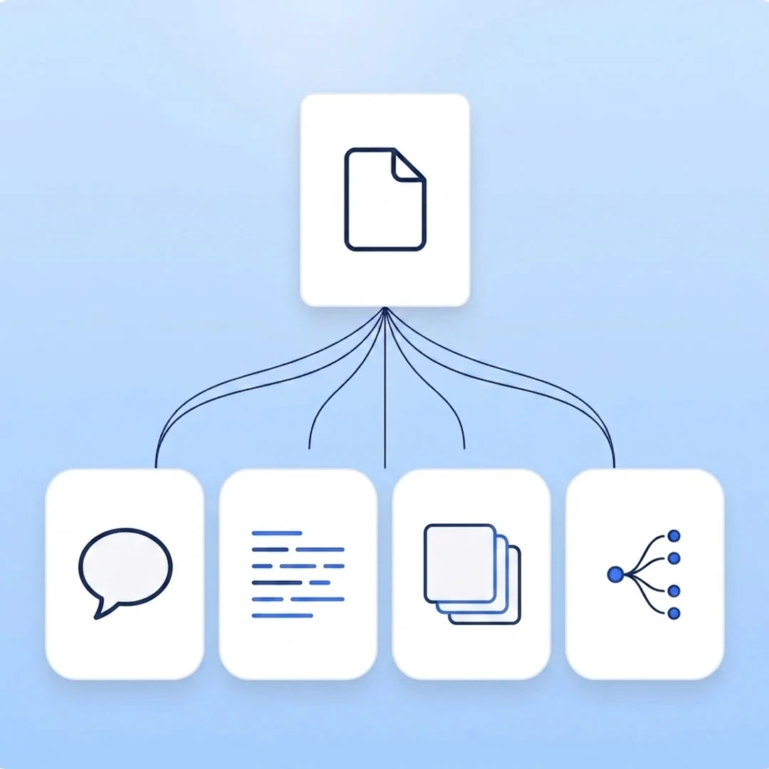 the same upload powering chat, notes, flashcards and more