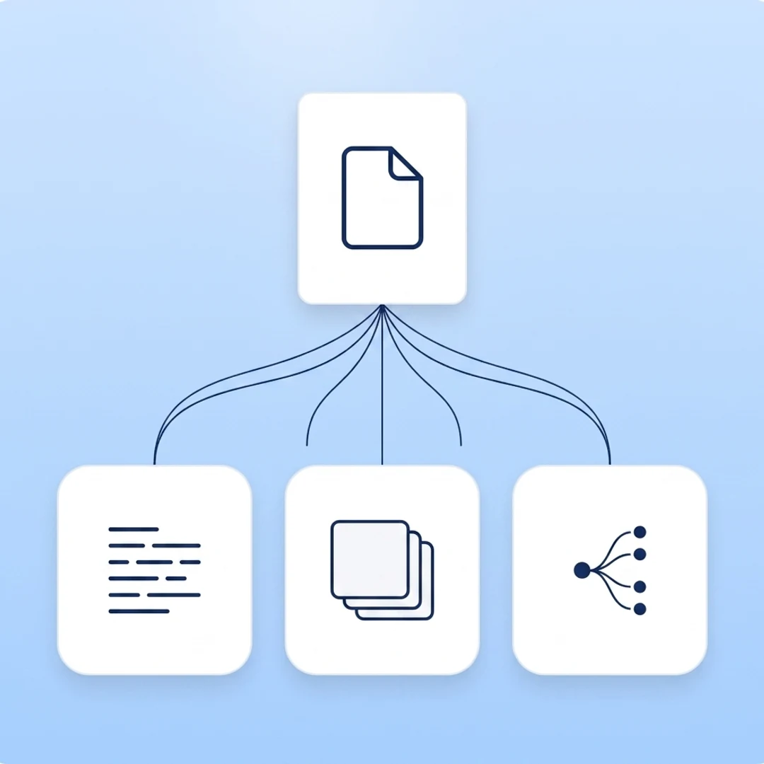 the same upload powering notes, flashcards and a mind map