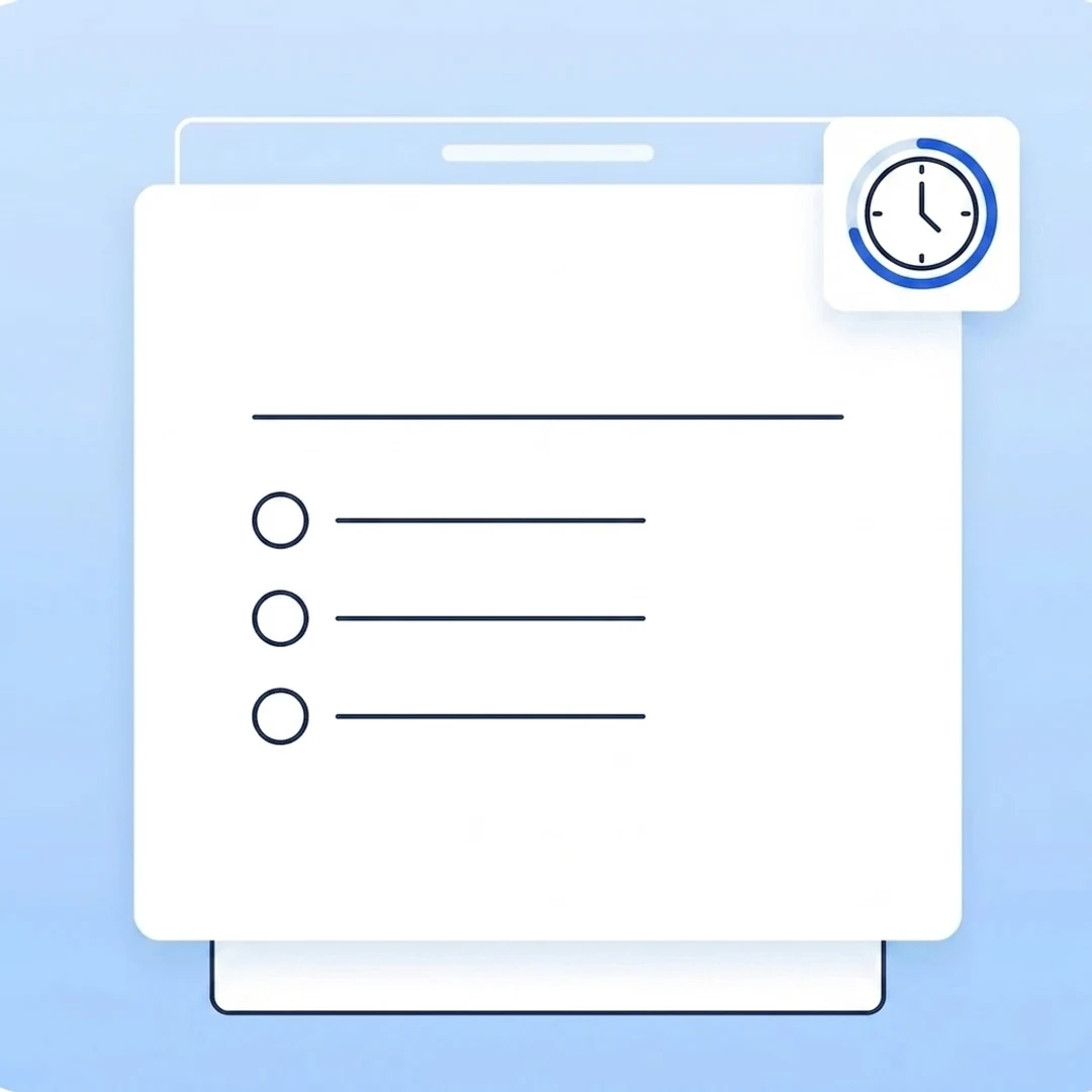 a quiz question with a timer badge for timed exam mode