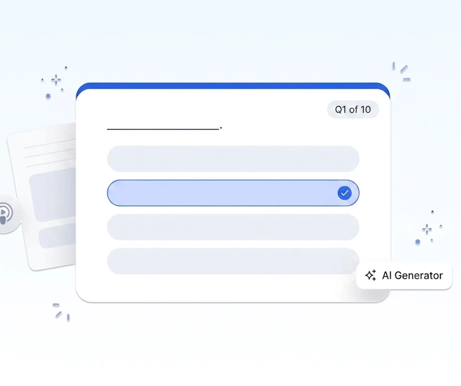 an AI-generated quiz question with multiple-choice options inside the Mindko app