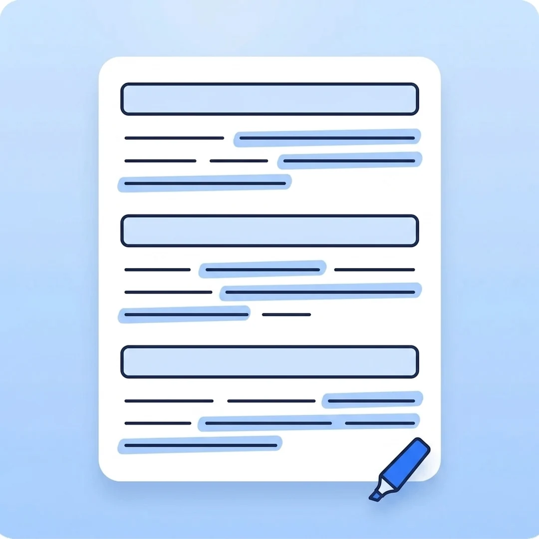 a study guide with clear sections and highlighted key terms
